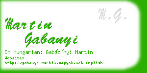 martin gabanyi business card